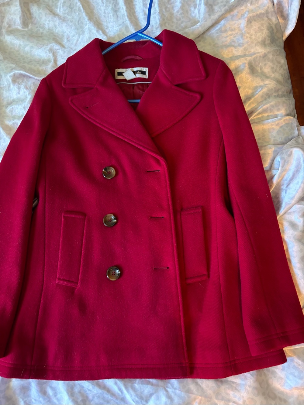 Kristen Blake Vibrant Red Double-Breasted Peacoat